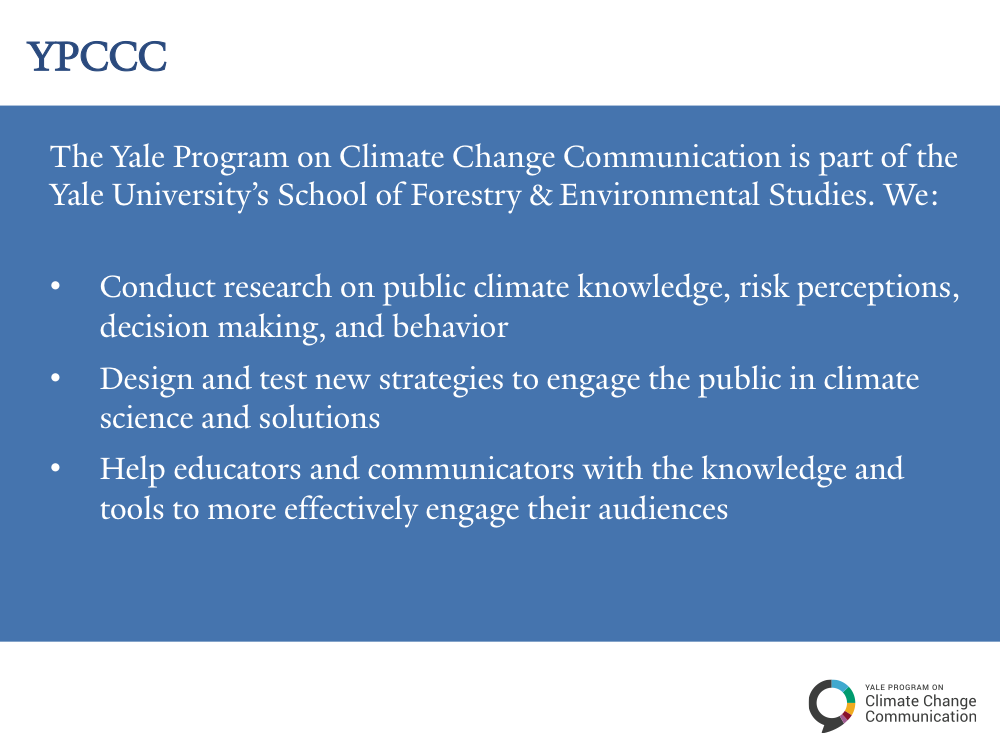 Slide for The Yale Program on Climate Change Communication