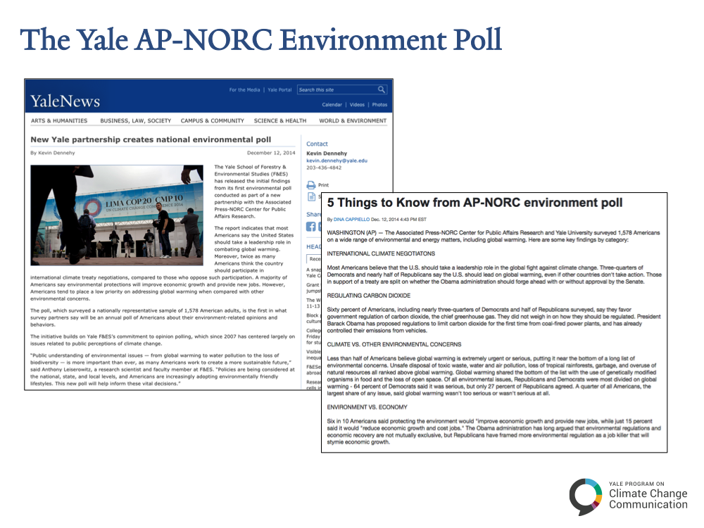 Slide for The Yale Program on Climate Change Communication