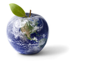 The Earth in shape of an apple.