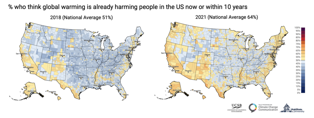 global warming map of usa