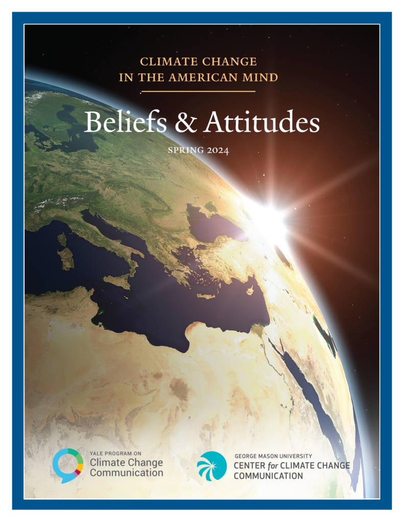 Cover: Climate Change in the American Mind: Beliefs & Attitudes, Spring 2024